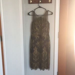 Black and gold cocktail dress